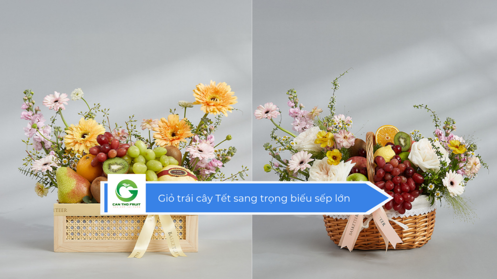 Giỏ trái cây Tết sang trọng biếu sếp lớn