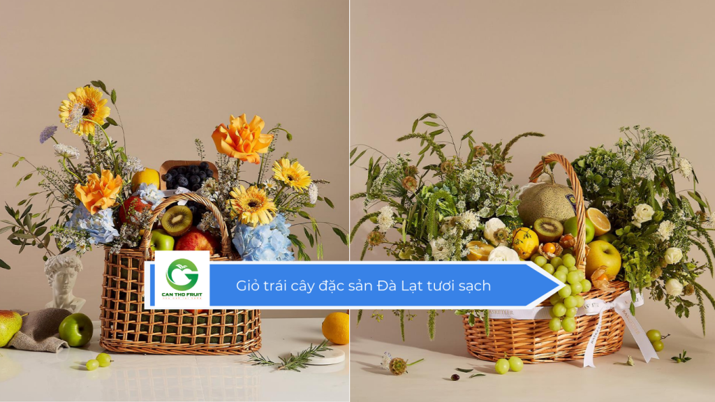 Giỏ trái cây đặc sản Đà Lạt tươi sạch