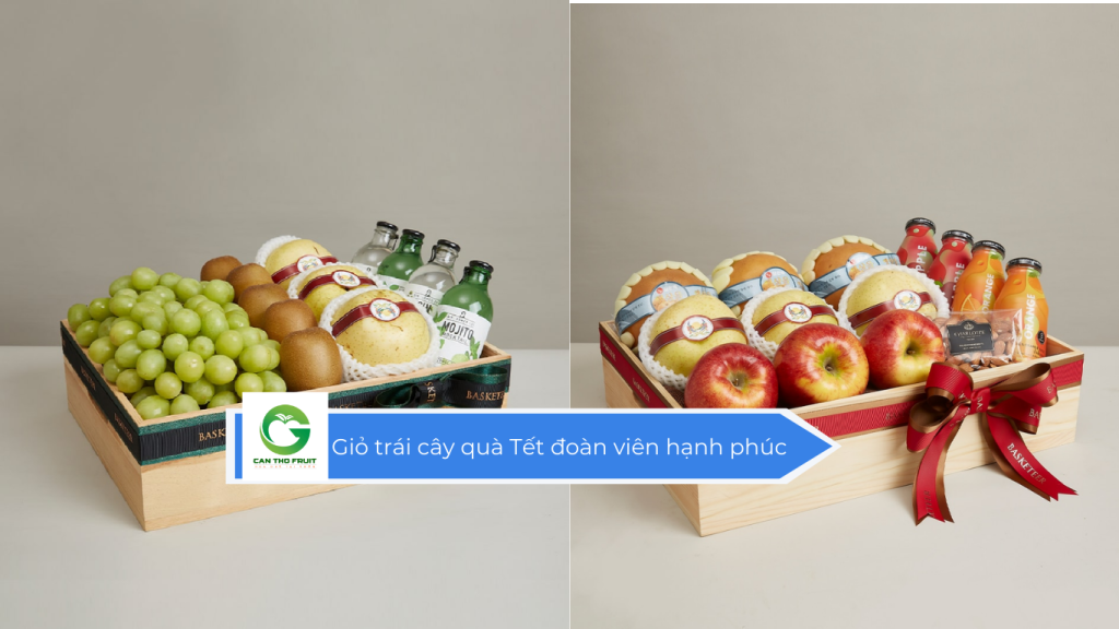 Giỏ trái cây quà Tết đoàn viên hạnh phúc