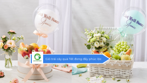 Giỏ trái cây quà Tết đong đầy phúc lộc