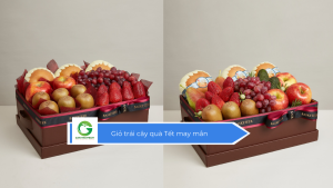 Giỏ trái cây quà Tết may mắn