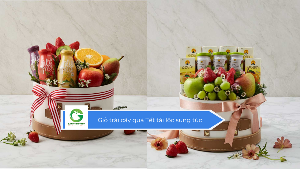 Giỏ trái cây quà Tết tài lộc sung túc