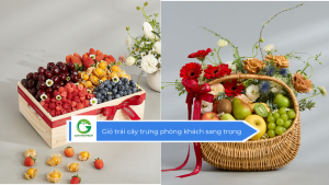 Giỏ trái cây trưng phòng khách sang trọng